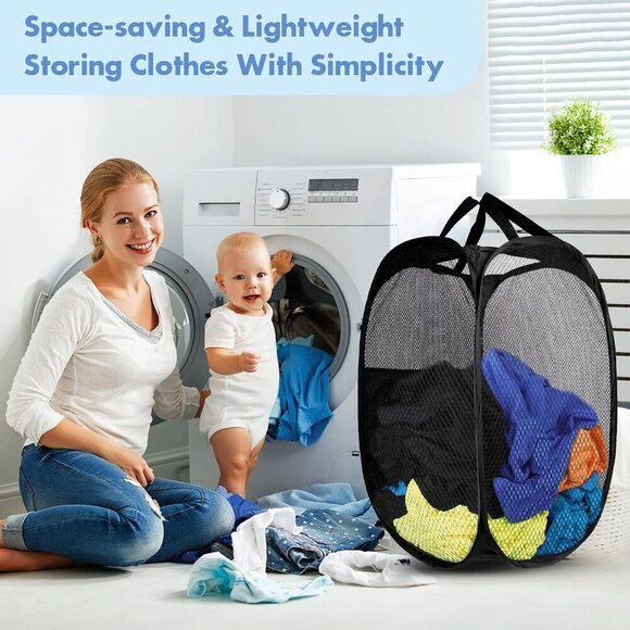 Pop Up Hamper, 1 PCS Mesh Pop Up Laundry Hamper, Premium Pop Up Laundry Basket, - Picture 7 of 7